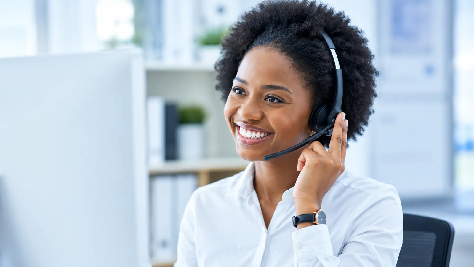 EkoNet support agent on a headset call, ready to help